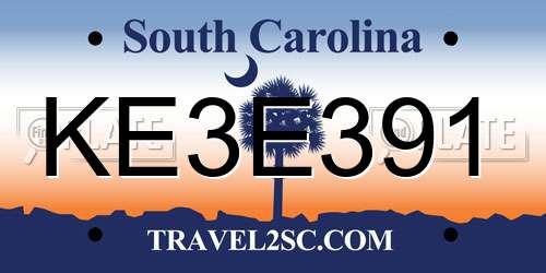 KE3E391 South Carolina License Plate