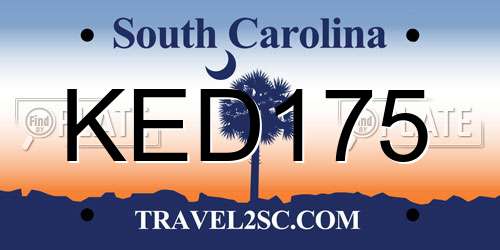 KED175 South Carolina License Plate