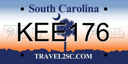 KEE176 South Carolina License Plate