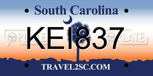 KEI837 South Carolina License Plate