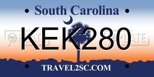 KEK280 South Carolina License Plate
