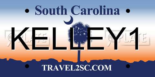 KELLEY1 South Carolina License Plate