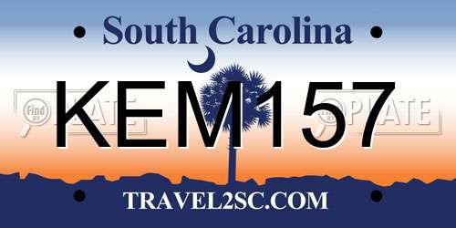 KEM157 South Carolina License Plate