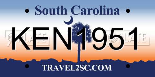 KEN1951 South Carolina License Plate