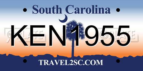 KEN1955 South Carolina License Plate