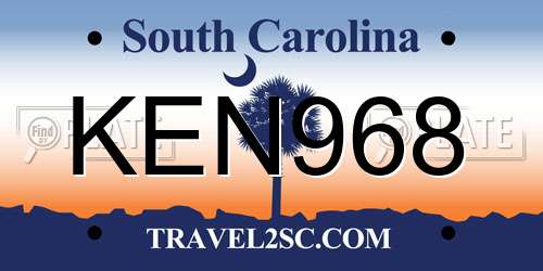 KEN968 South Carolina License Plate