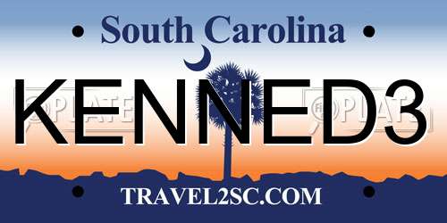 KENNED3 South Carolina License Plate