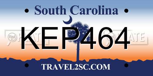 KEP464 South Carolina License Plate