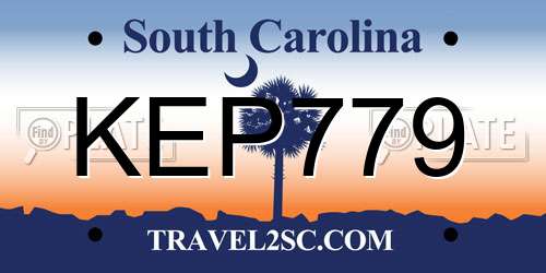 KEP779 South Carolina License Plate