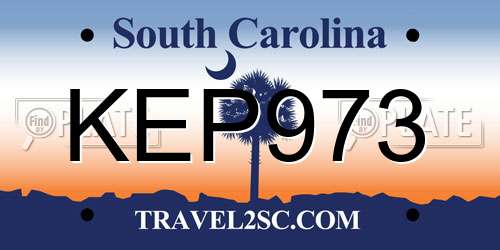 KEP973 South Carolina License Plate
