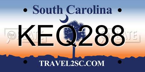 KEQ288 South Carolina License Plate