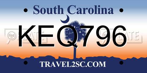 KEQ796 South Carolina License Plate