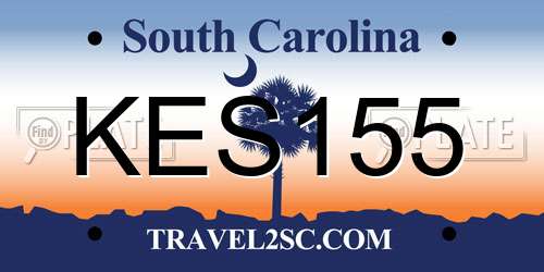 KES155 South Carolina License Plate