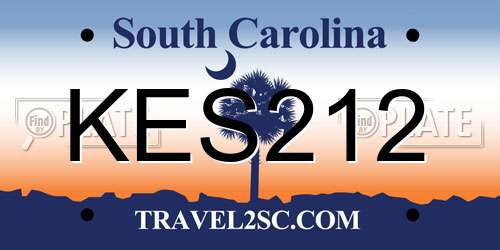 KES212 South Carolina License Plate