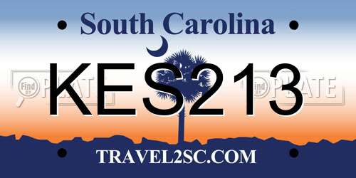 KES213 South Carolina License Plate