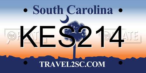 KES214 South Carolina License Plate