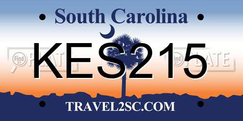KES215 South Carolina License Plate