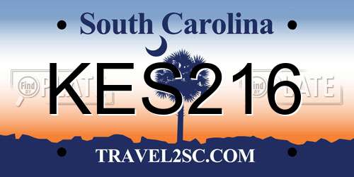 KES216 South Carolina License Plate
