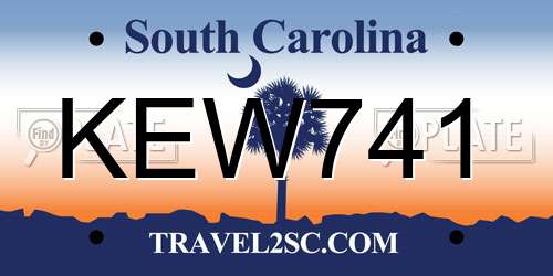 KEW741 South Carolina License Plate