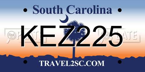 KEZ225 South Carolina License Plate