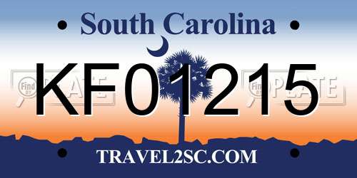 KF01215 South Carolina License Plate