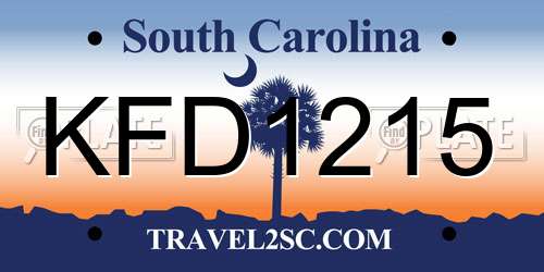 KFD1215 South Carolina License Plate