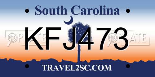 KFJ473 South Carolina License Plate