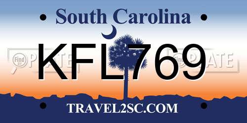 KFL769 South Carolina License Plate
