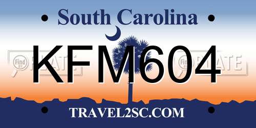 KFM604 South Carolina License Plate