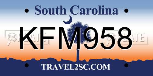 KFM958 South Carolina License Plate