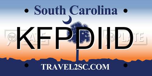 KFPDIID South Carolina License Plate