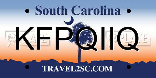 KFPQIIQ South Carolina License Plate