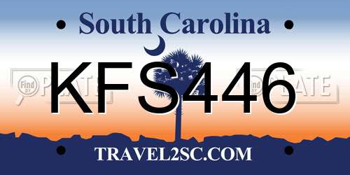 KFS446 South Carolina License Plate