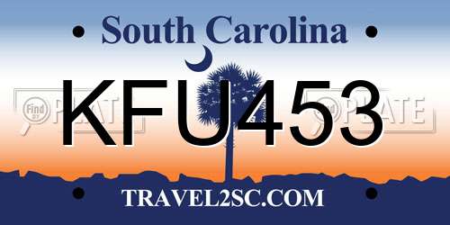 KFU453 South Carolina License Plate