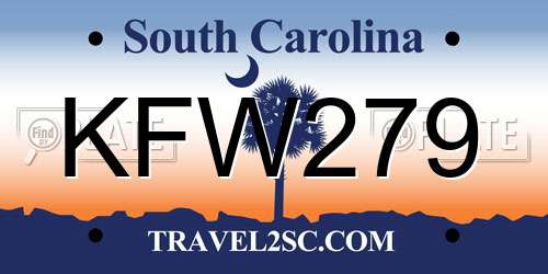 KFW279 South Carolina License Plate