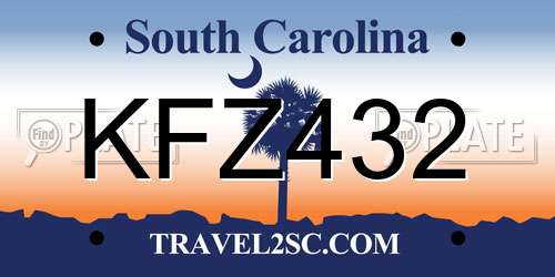 KFZ432 South Carolina License Plate