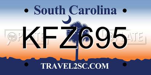 KFZ695 South Carolina License Plate