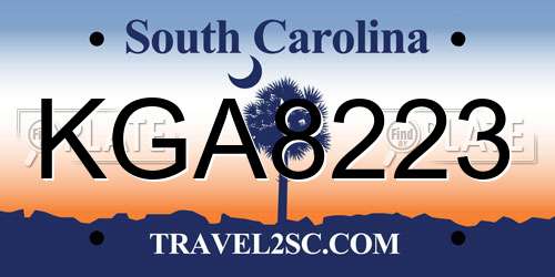KGA8223 South Carolina License Plate