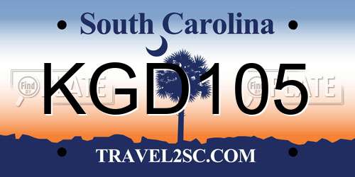 KGD105 South Carolina License Plate