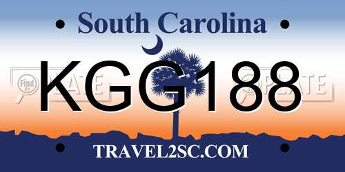 KGG188 South Carolina License Plate