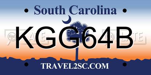 KGG64B South Carolina License Plate