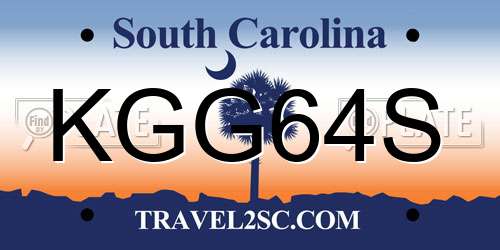 KGG64S South Carolina License Plate