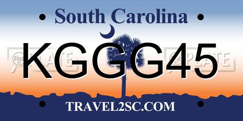 KGGG45 South Carolina License Plate