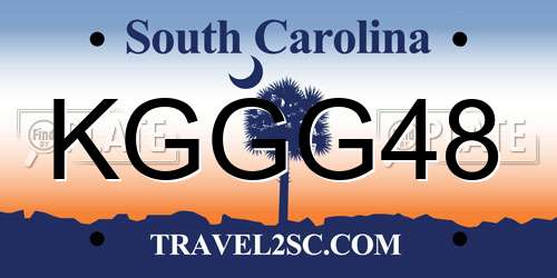 KGGG48 South Carolina License Plate