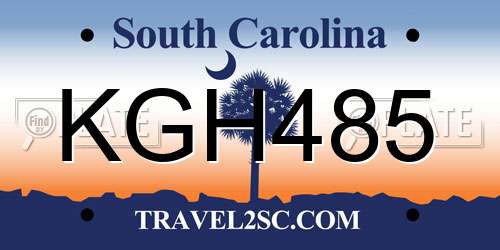 KGH485 South Carolina License Plate