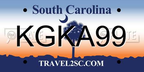 KGKA99 South Carolina License Plate