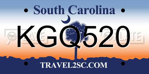 KGQ520 South Carolina License Plate