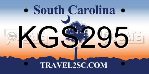 KGS295 South Carolina License Plate