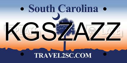 KGSZAZZ South Carolina License Plate