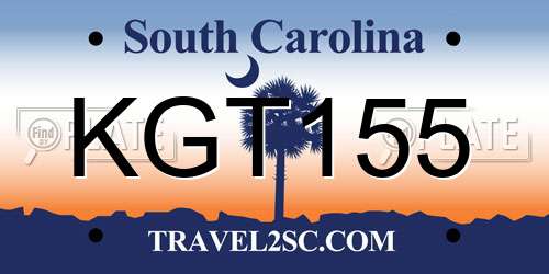 KGT155 South Carolina License Plate